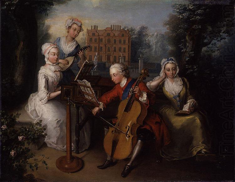 Frederick, Prince of Wales, and his sisters, unknow artist